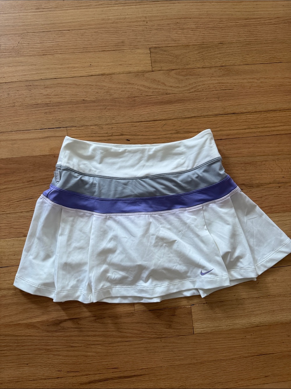 Nike White Skort with Purple and Gray Band Accents